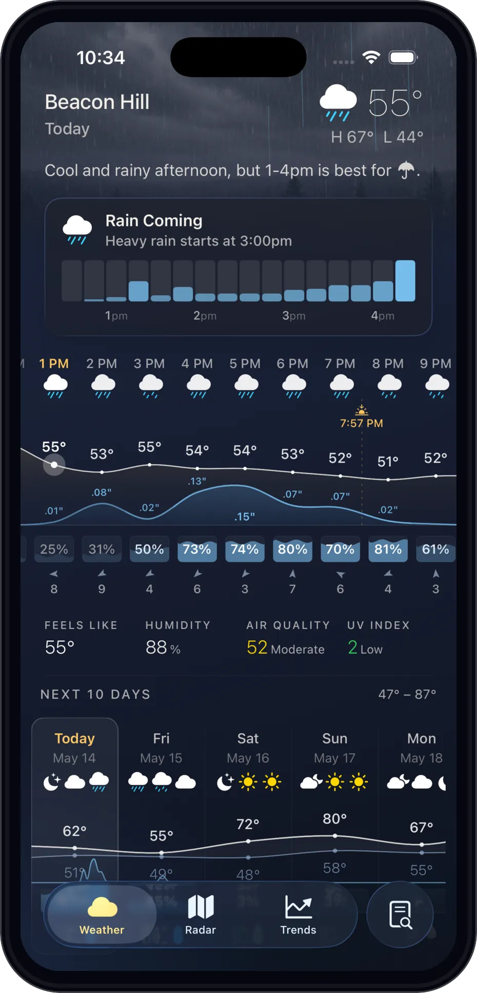 Weather tab